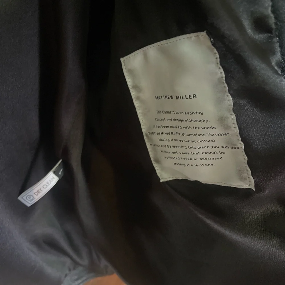 MATTHEW MILLER Rare Untitled Mixed Media Black Leather Moto Jacket - Picture 2 of 4